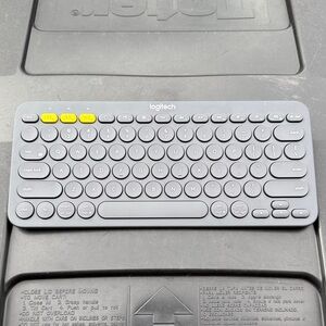 Logitech Compact Gray Keyboard with Yellow Accents